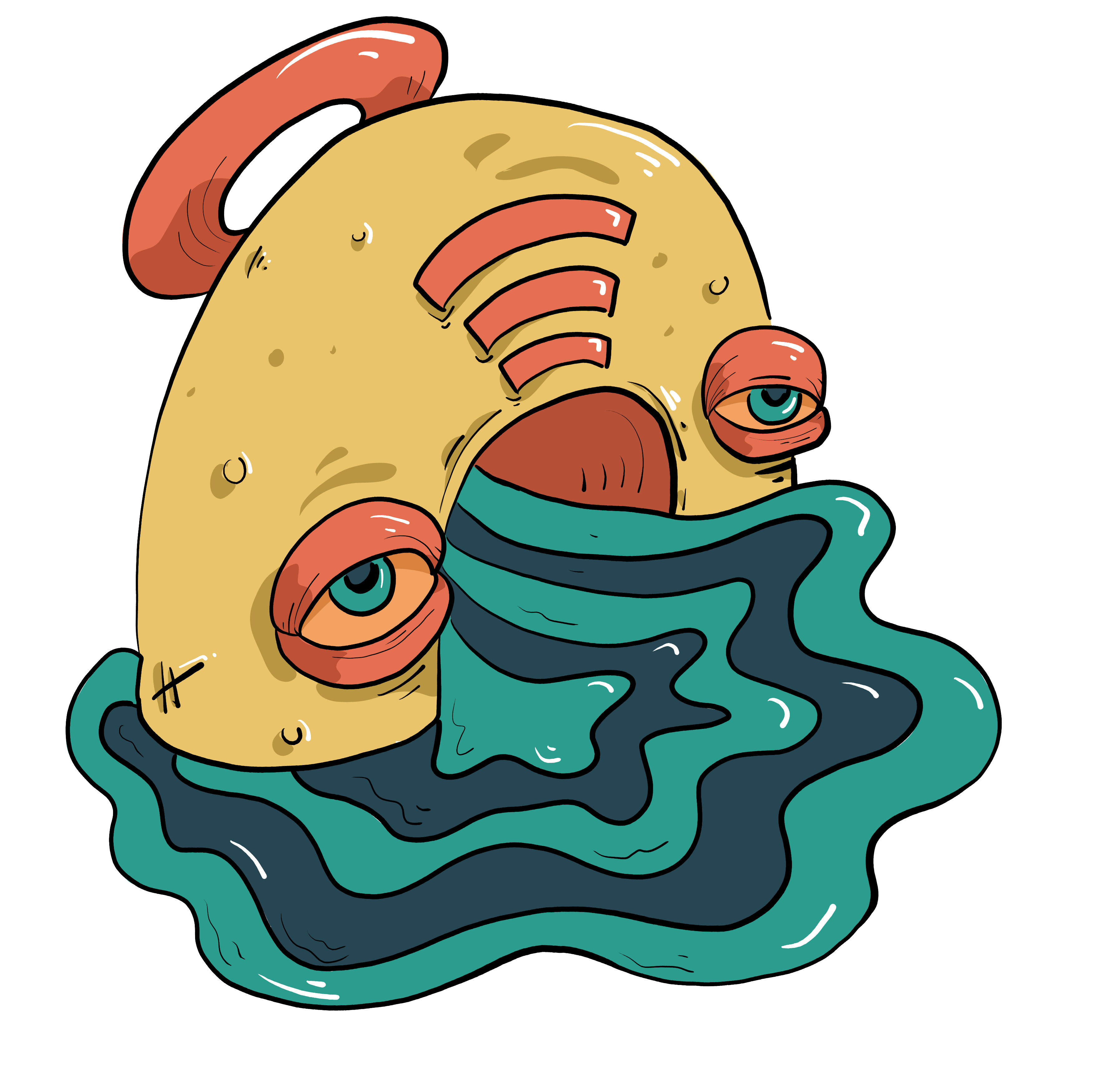 Image d'un dessin d'une tête dans le style de Thomas Pestre