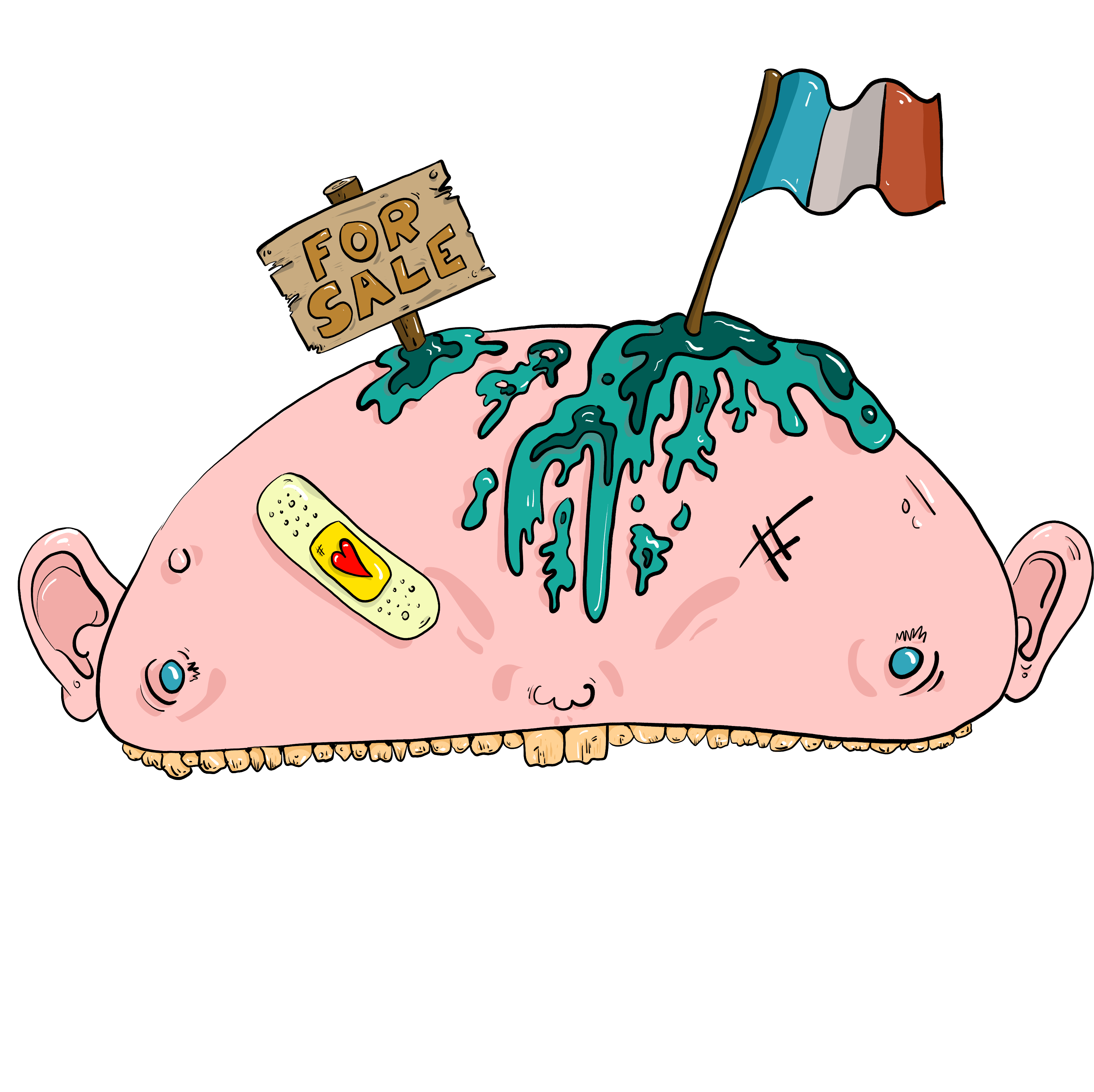 Image d'un dessin d'une tête dans le style de Thomas Pestre
