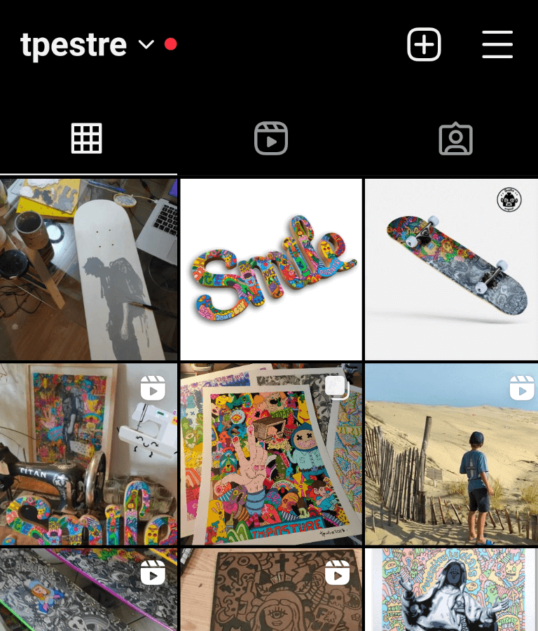 Capture d'écran du fil d'actualité Instagram de Thomas Pestre