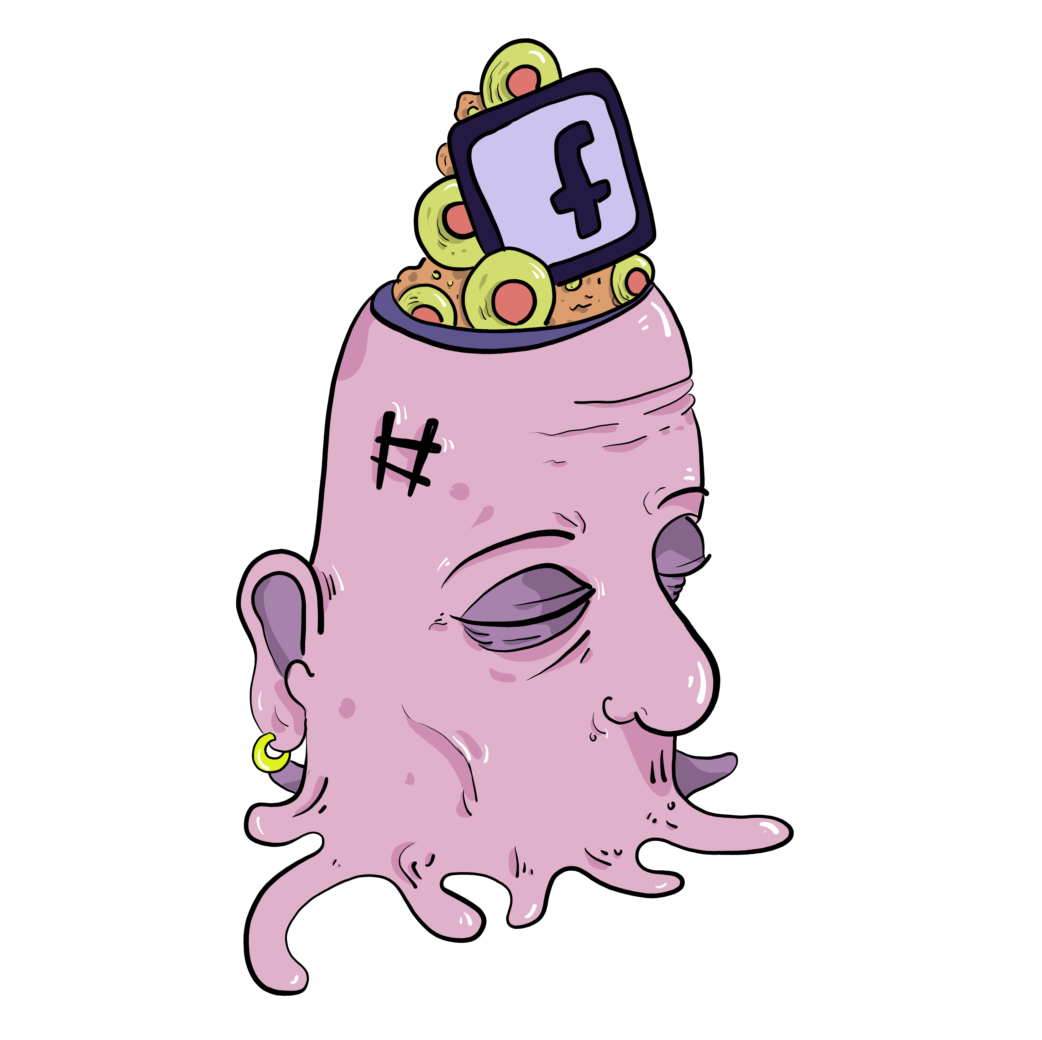 Image d'un dessin d'une tête dans le style de Thomas Pestre